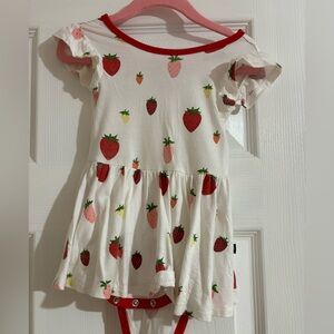 Kyte baby bodysuit twirl dress Strawberry